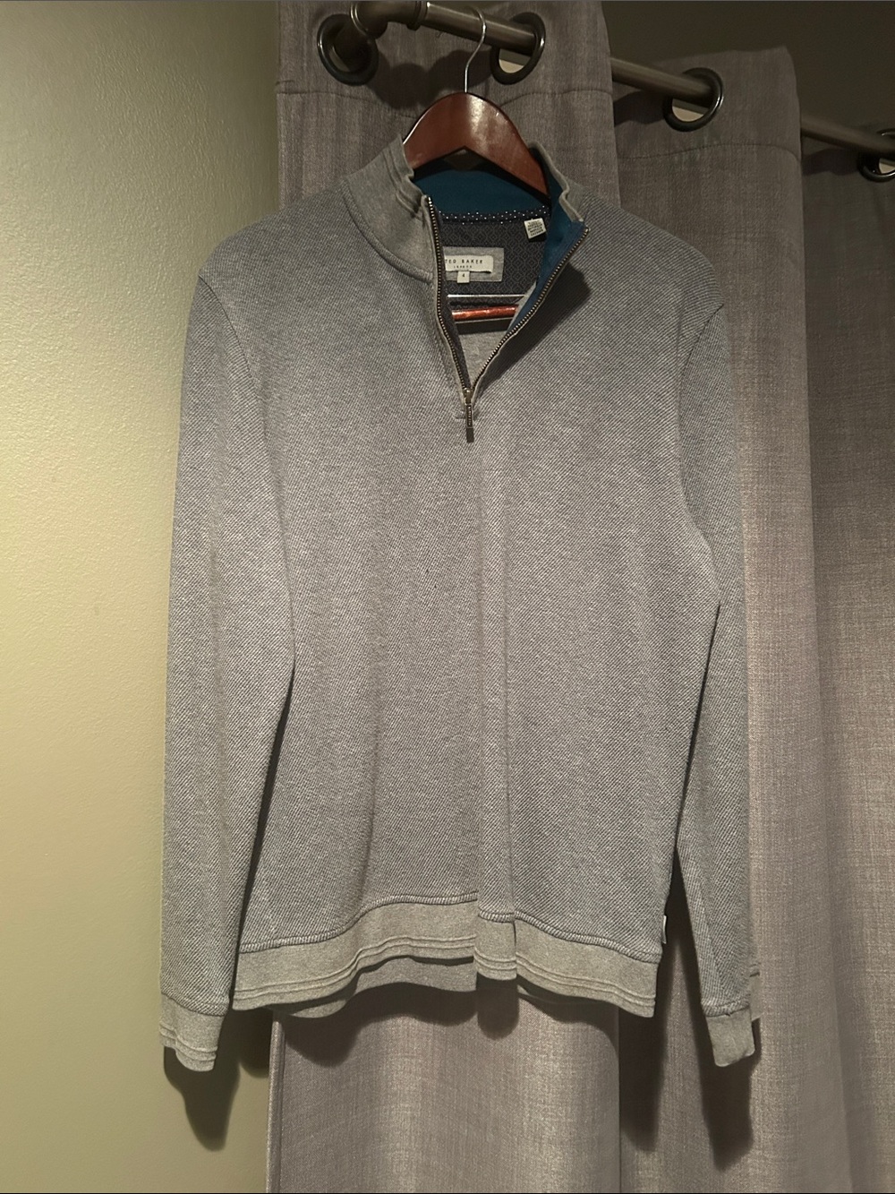 Ted Baker London Light Gray Quarter-Zip Sweater